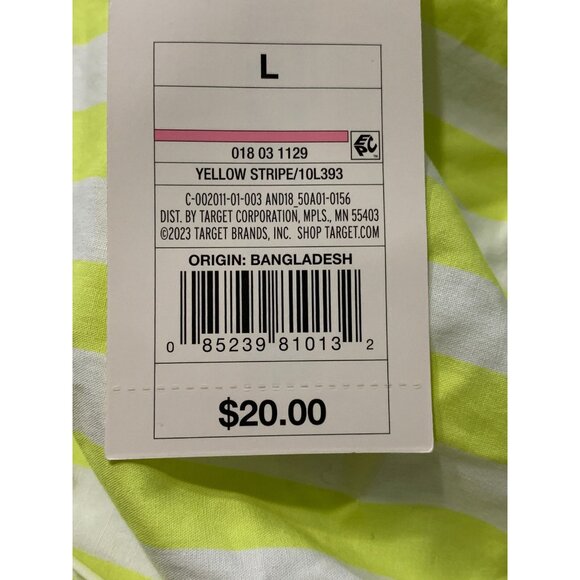 Large - Womens Sleeveless Shift Mini Dress - A New Day - Yellow Striped - Picture 3 of 10